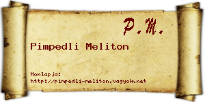 Pimpedli Meliton névjegykártya